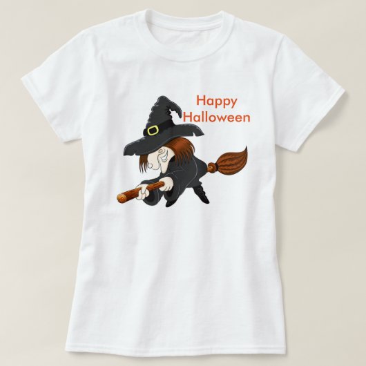 ハロウィーン女性基本Tシャツ/ウィッチ Tシャツ (デザイン正面)