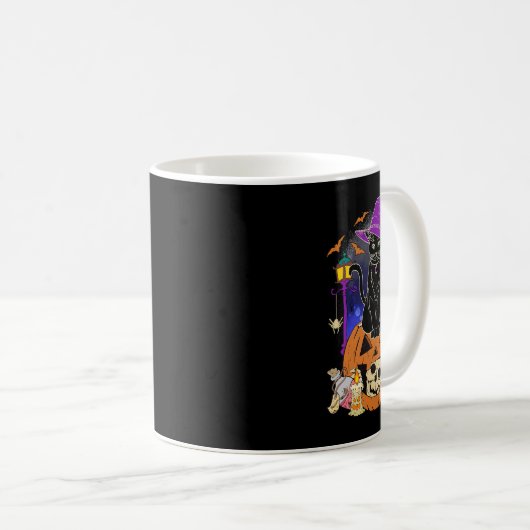 ハロウィーン女性男性子供ハロウィンブラックキャットポンプ コーヒーマグカップ (正面右)