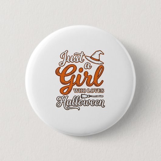 ハロウィーン好きな女の子のためのベクター デザイン_1 缶バッジ (正面)