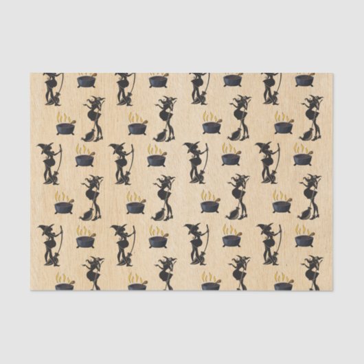 ハロウィーン妊娠した魔女ベビーが醸造シャワー 薄葉紙 (正面)