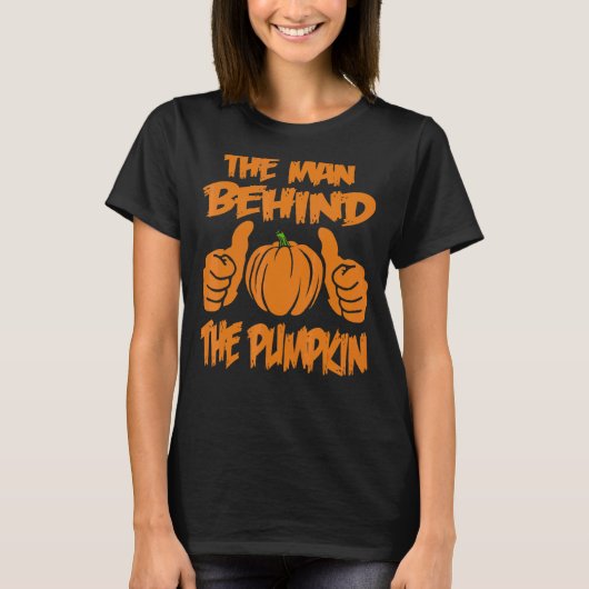 ハロウィーン妊娠の発表の背後にある男 Tシャツ (正面)