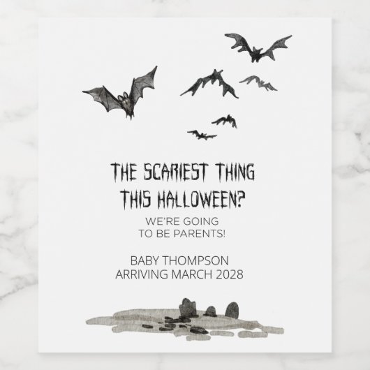 ハロウィーン妊娠の発表グランドペアレント ワインラベル (シングルラベル)