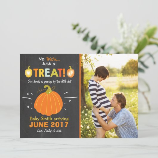 ハロウィーン妊娠の発表トリックまたは治療 案内状 (スタンド正面)