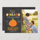 ハロウィーン妊娠の発表トリックまたは治療 案内状 (正面/裏面)