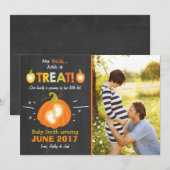 ハロウィーン妊娠の発表トリックまたは治療 案内状 (正面/裏面)