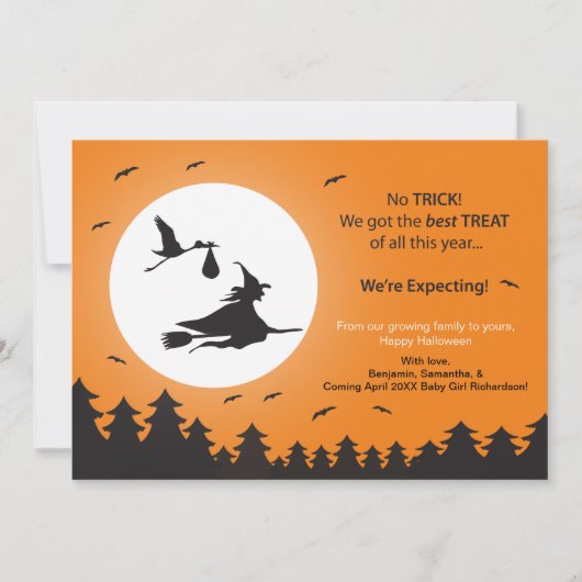 ハロウィーン妊娠の発表 案内状 (正面)