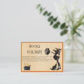 ハロウィーン妊娠ベビーシャワー用の本 エンクロージャーカード (スタンド正面)