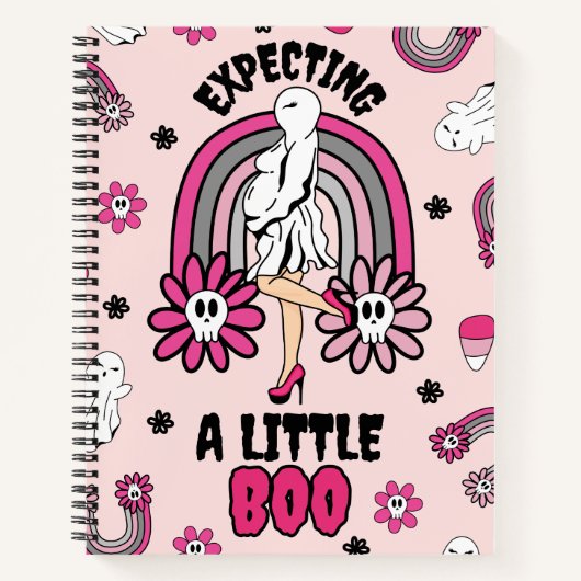 ハロウィーン妊娠幽霊とレインボーピンク ノートブック (正面)