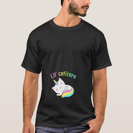 ハロウィーン妊娠発表Lil Unicorn Cat C Tシャツ (正面)