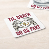 ハロウィーン婚約ティルデス私たちパート スクエアペーパーコースター (アングル)