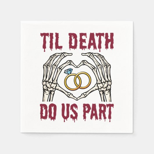 ハロウィーン婚約ティルデス私たちパート スタンダードカクテルナプキン (正面)