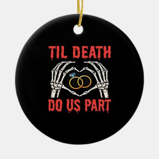 ハロウィーン婚約ティルデス私たちパート セラミックオーナメント (正面)