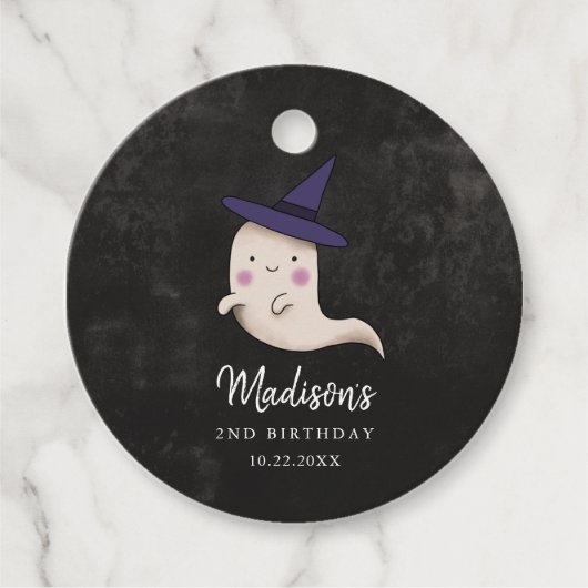 ハロウィーン子供の誕生日パーティーウィッチ幽霊 フェイバータグ (正面)