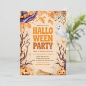 ハロウィーン子供の誕生日パーティー幽霊 招待状 (スタンド正面)