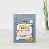 ハロウィーン子供の誕生日パーティー折り畳み招待状 招待状 (正面)