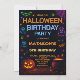 ハロウィーン子供の誕生日招待状 招待状