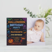 ハロウィーン子供の誕生日招待状 招待状 (スタンド正面)