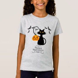 ハロウィーン子猫とカボチャ Tシャツ