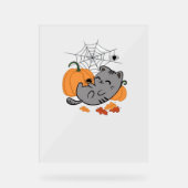 ハロウィーン子猫とクラシックスパイダーズTシャツ アクリルサイン (正面)