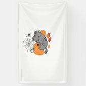 ハロウィーン子猫とクラシックスパイダーズTシャツ 横断幕 (縦)