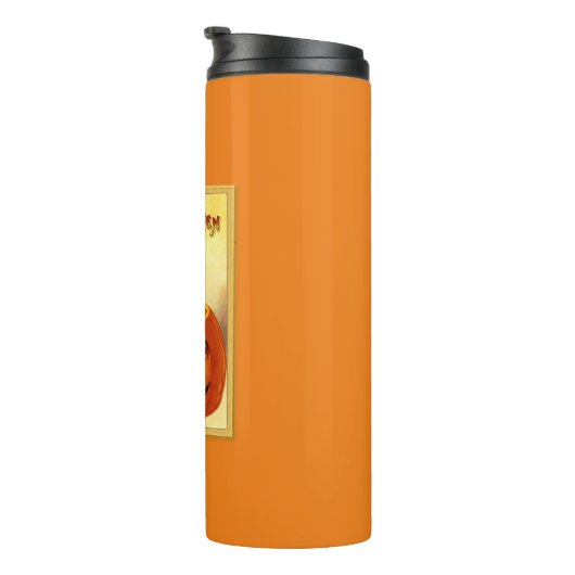 ハロウィーン子猫座ってハロウィーンのカボチャのちょうちん タンブラー (回転右)