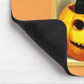 ハロウィーン子猫座ってハロウィーンのカボチャのちょうちん マウスパッド (コーナー)