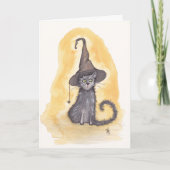 ハロウィーン子猫魔女 カード (正面)