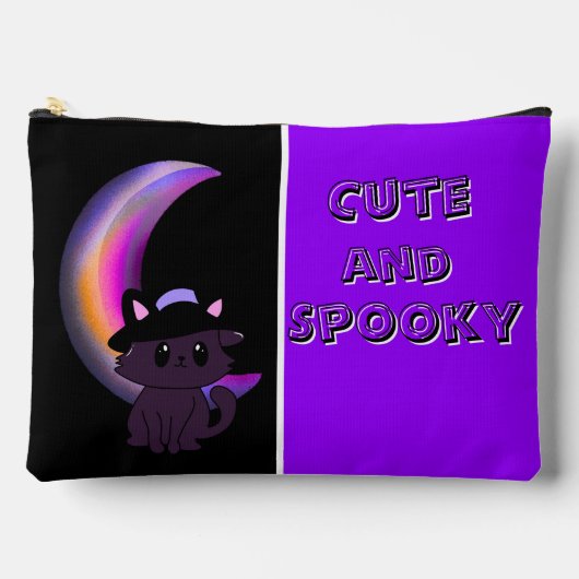 ハロウィーン子猫&クレセントムーンキュートカスタム アクセサリーポーチ (正面)