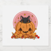 ハロウィーン子猫 スパークリングワインラベル (シングルラベル)