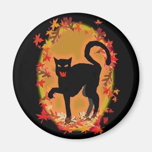 ハロウィーン子猫 マグネット (正面)