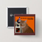 ハロウィーン子猫-衣服何 缶バッジ (正面&裏面)