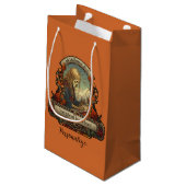 ハロウィーン学生スケルトンおもしろい引用文のパーソナライズ スモールペーパーバッグ (裏面アングル)