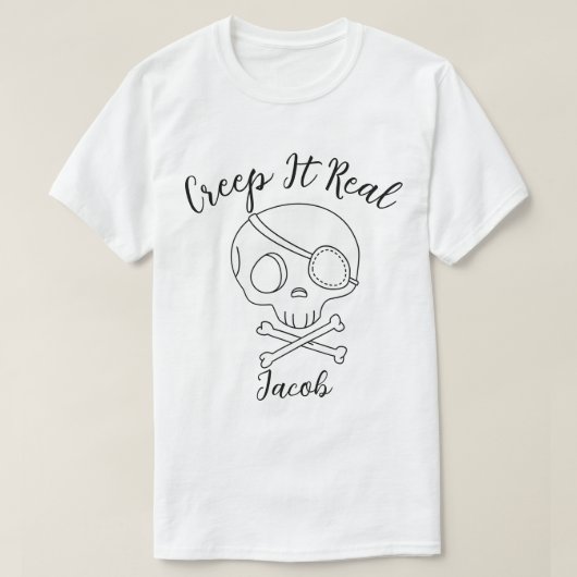 ハロウィーン実在の不気味な本をクリープ Tシャツ (デザイン正面)