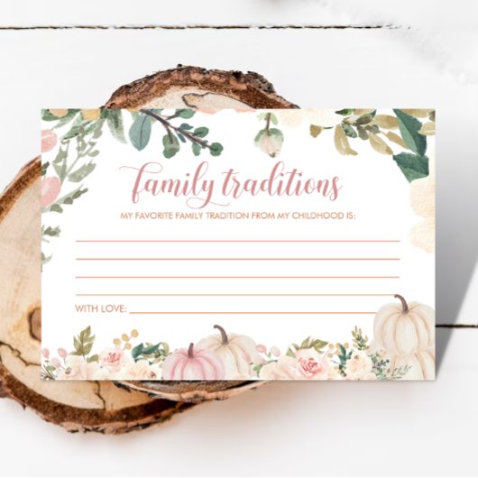 ハロウィーン家族の伝統ベビーシャワーカード エンクロージャーカード