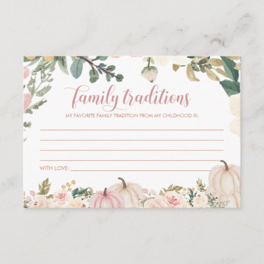 ハロウィーン家族の伝統ベビーシャワーカード エンクロージャーカード (正面)