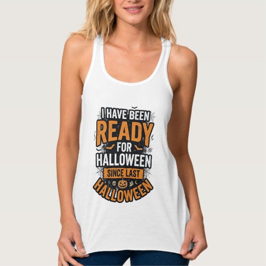ハロウィーン対応ビンテージの不気味なTシャツデザイン_1 タンクトップ (正面)