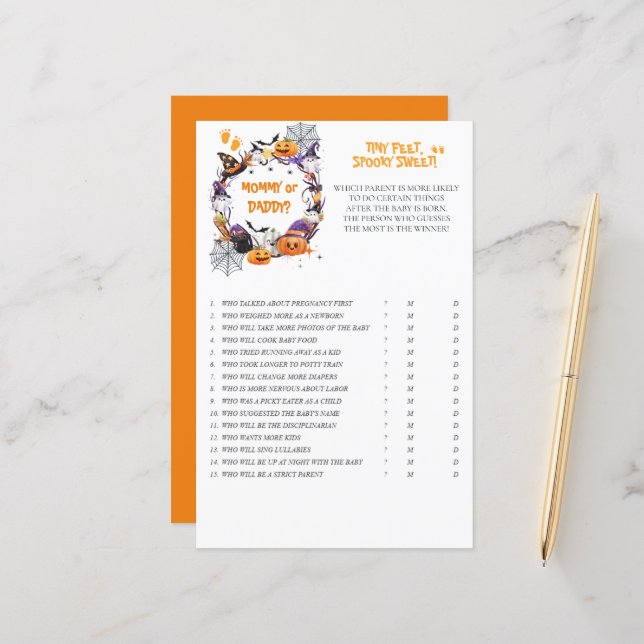 ハロウィーン小さい足不気味、甘いM/Dゲーム (正面/裏面インサイチュ)