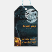 ハロウィーン小さなスプークのカボチャの赤ちゃんシャワー ギフトタグ (正面)