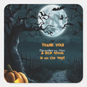 ハロウィーン小さなスプークのカボチャの赤ちゃんシャワー スクエアシール (正面)