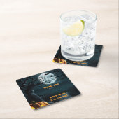 ハロウィーン小さなスプークのカボチャの赤ちゃんシャワー スクエアペーパーコースター (インサイチュ)