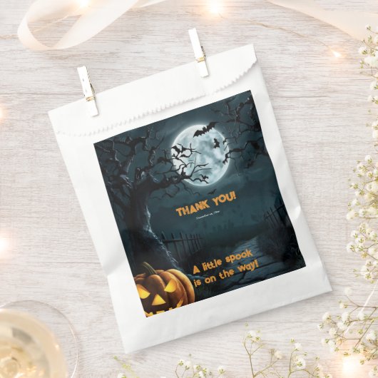 ハロウィーン小さなスプークのカボチャの赤ちゃんシャワー フェイバーバッグ (クリップ留めされた状態)