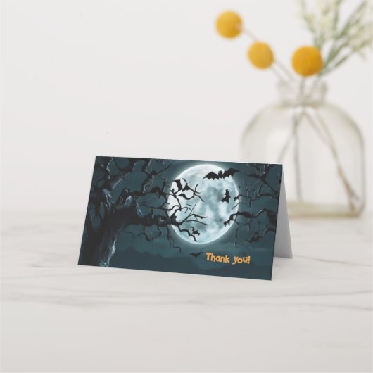 ハロウィーン小さなスプークのカボチャの赤ちゃんシャワー プレイスカード (裏面)