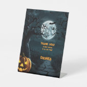 ハロウィーン小さなスプークのカボチャの赤ちゃんシャワー 台座サイン (正面)