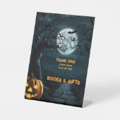 ハロウィーン小さなスプークのカボチャの赤ちゃんシャワー 台座サイン (正面)