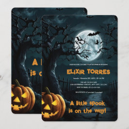 ハロウィーン小さなスプークのカボチャの赤ちゃんシャワー 招待状