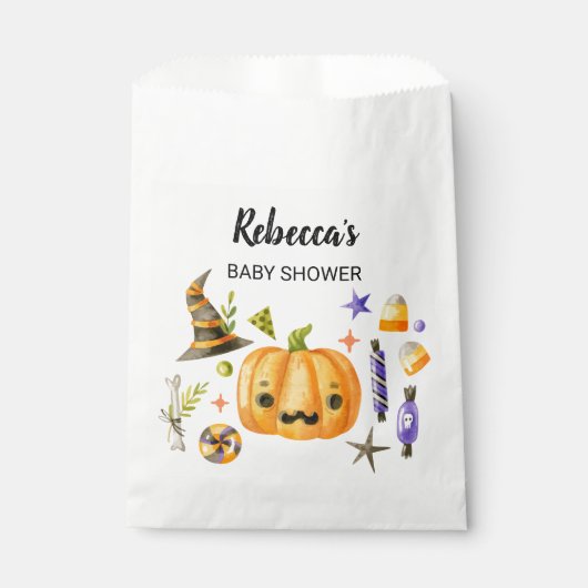 ハロウィーン小さなブーかぼちゃの赤ちゃんシャワー フェイバーバッグ (正面)