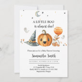 ハロウィーン小さなブーかぼちゃの赤ちゃんシャワー 招待状 (正面)