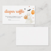 ハロウィーン小さなブーはほとんどデュースおむつラッフル エンクロージャーカード (正面/裏面)