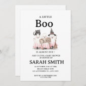 ハロウィーン小さなブーはほとんどデューベビーシャワーinv 招待状 (正面/裏面)