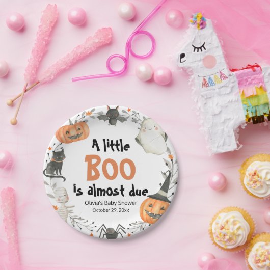 ハロウィーン小さなブーはほとんど赤ちゃんシャワー ペーパープレート (パーティー)